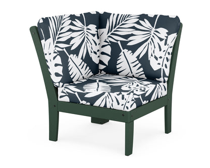 POLYWOOD® Braxton Modular Corner Chair in Green / Leaf Marine Indigo