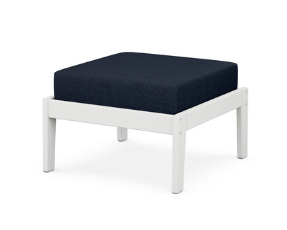 Unbranded Deep Seating Ottoman in White / Marine Indigo
