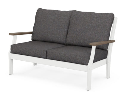 POLYWOOD® Braxton Deep Seating Loveseat in White / Kona / Ash Charcoal