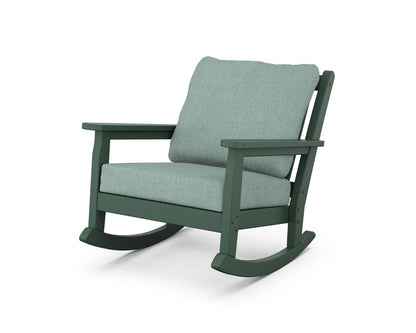 POLYWOOD® Chippendale Deep Seating Rocking Chair in Green / Glacier Spa