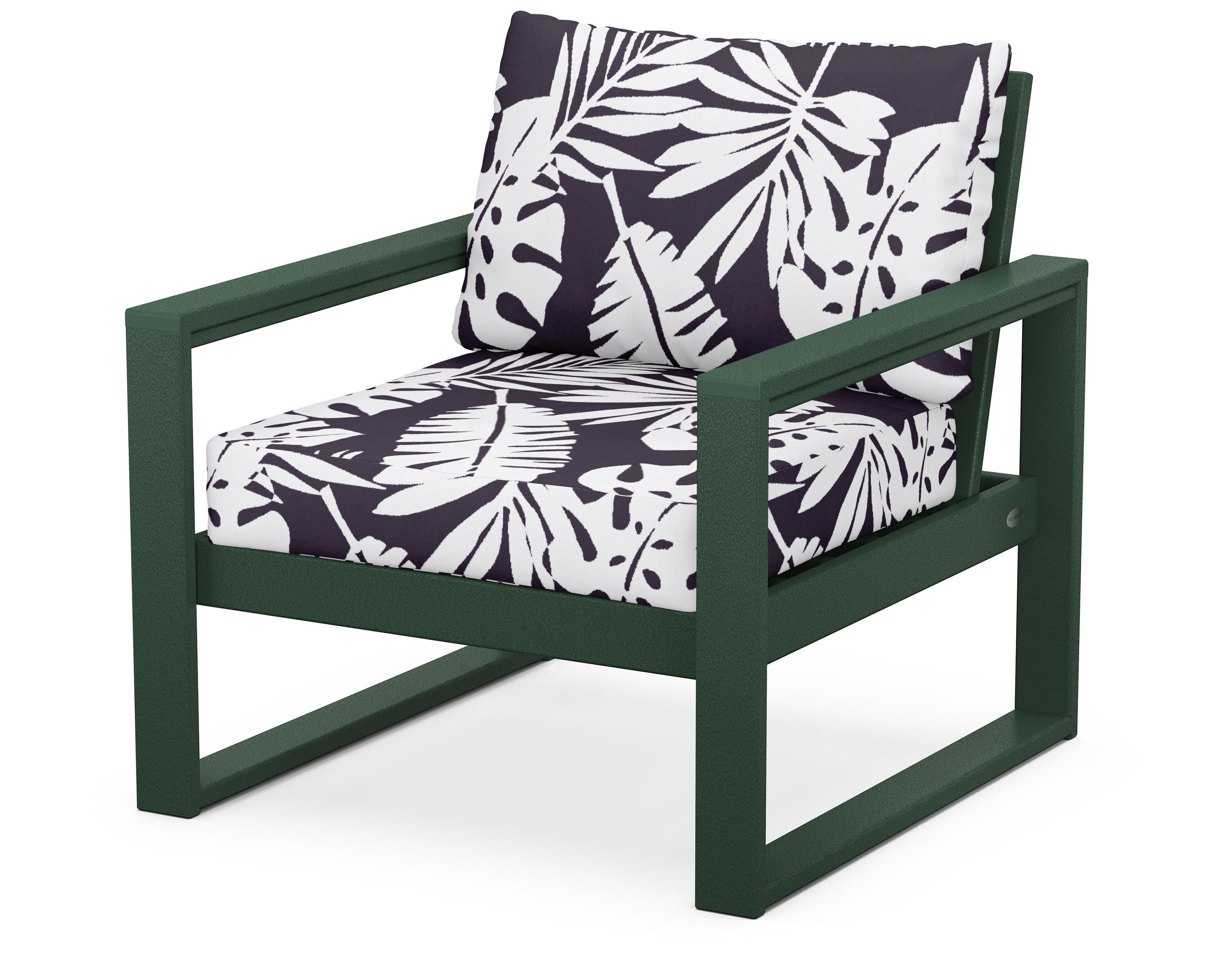 POLYWOOD® EDGE Club Chair in Green / Leaf Navy