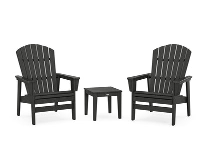 POLYWOOD® 3-Piece Nautical Grand Upright Adirondack Set in Black
