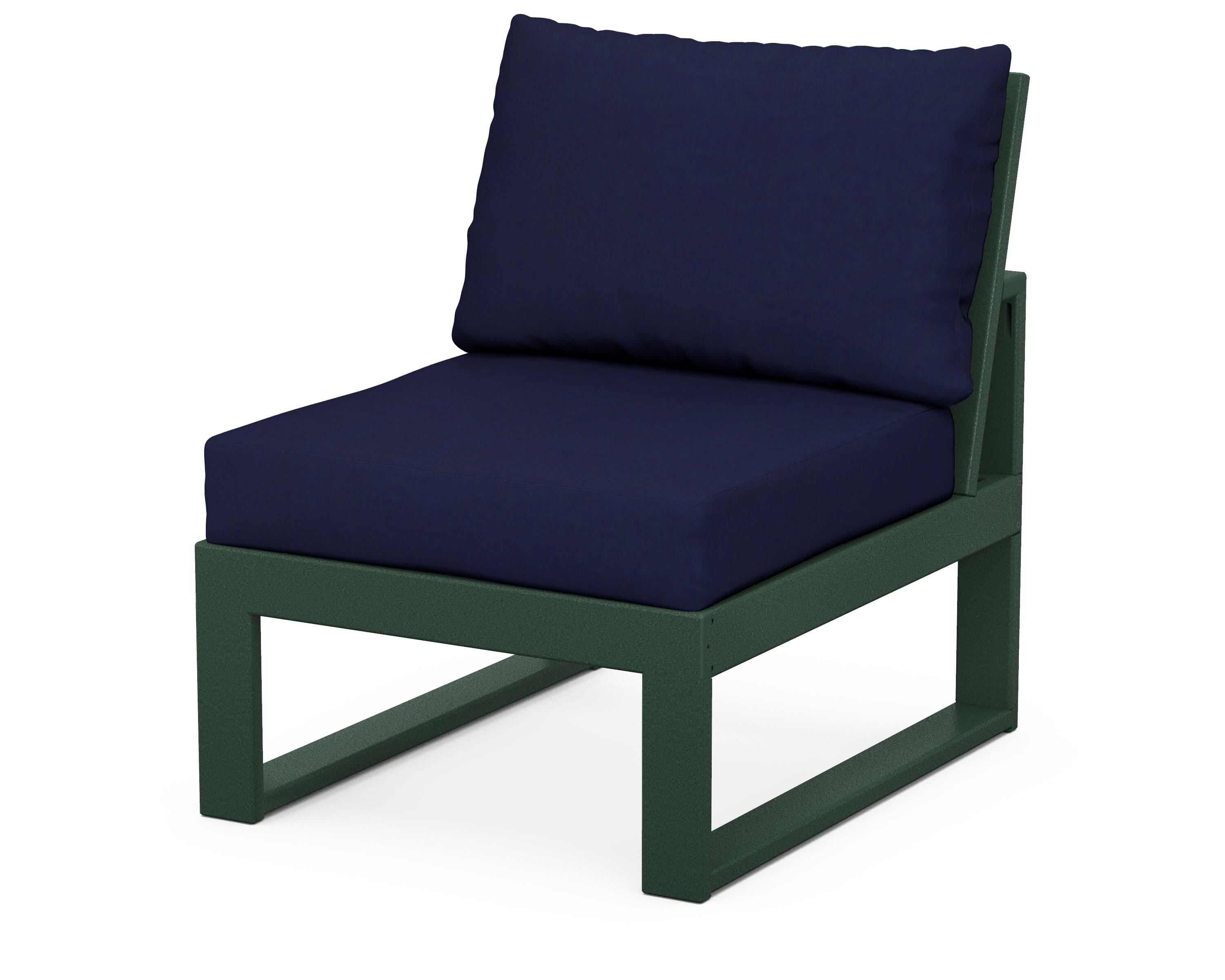 Unbranded Modular Armless Chair in Green / Navy