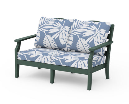 Draper James™ by  POLYWOOD® Savannah Deep Seating Loveseat in Green / Leaf Sky Blue