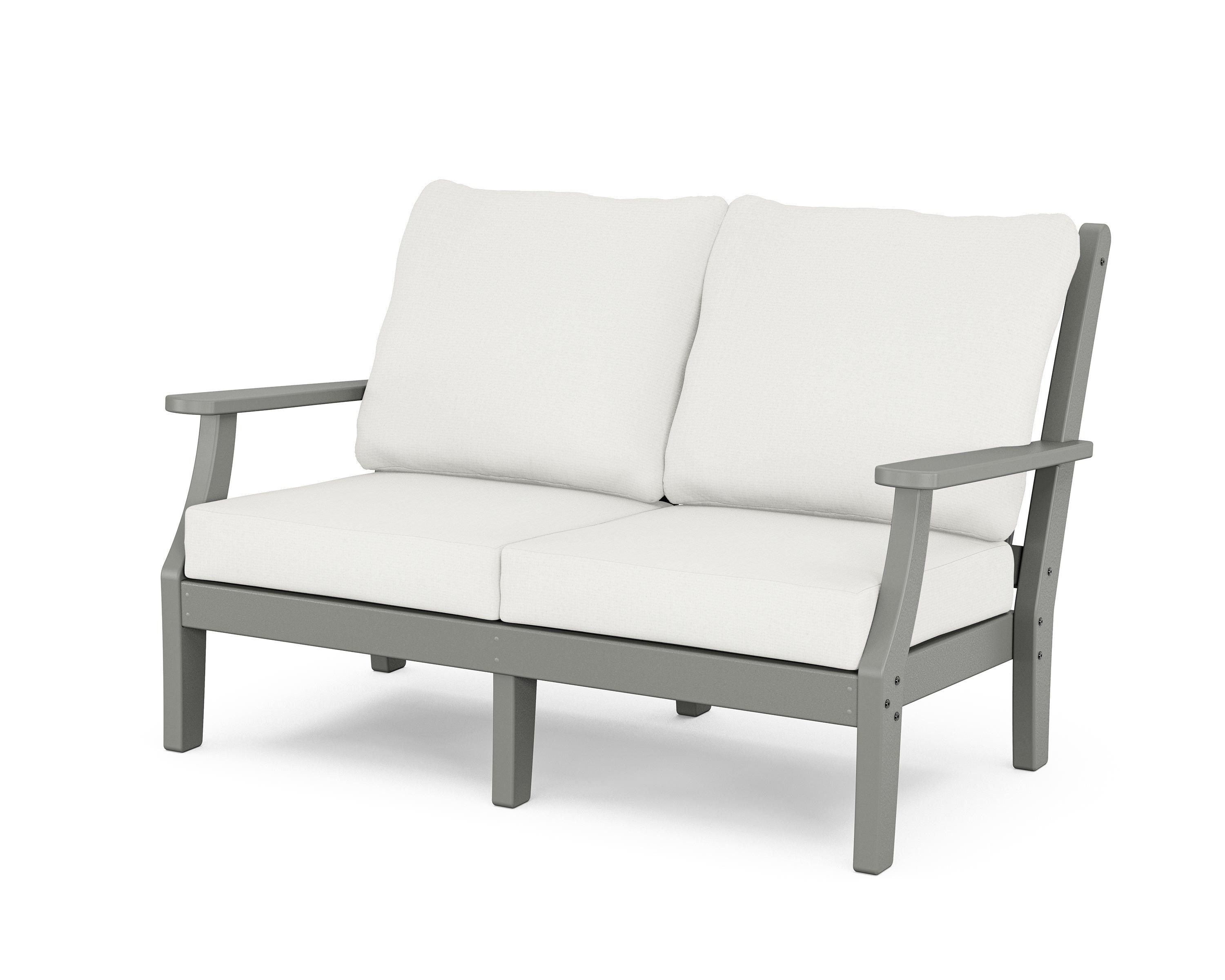 Country Living Wovendale Deep Seating Loveseat in Slate Grey / Natural Linen