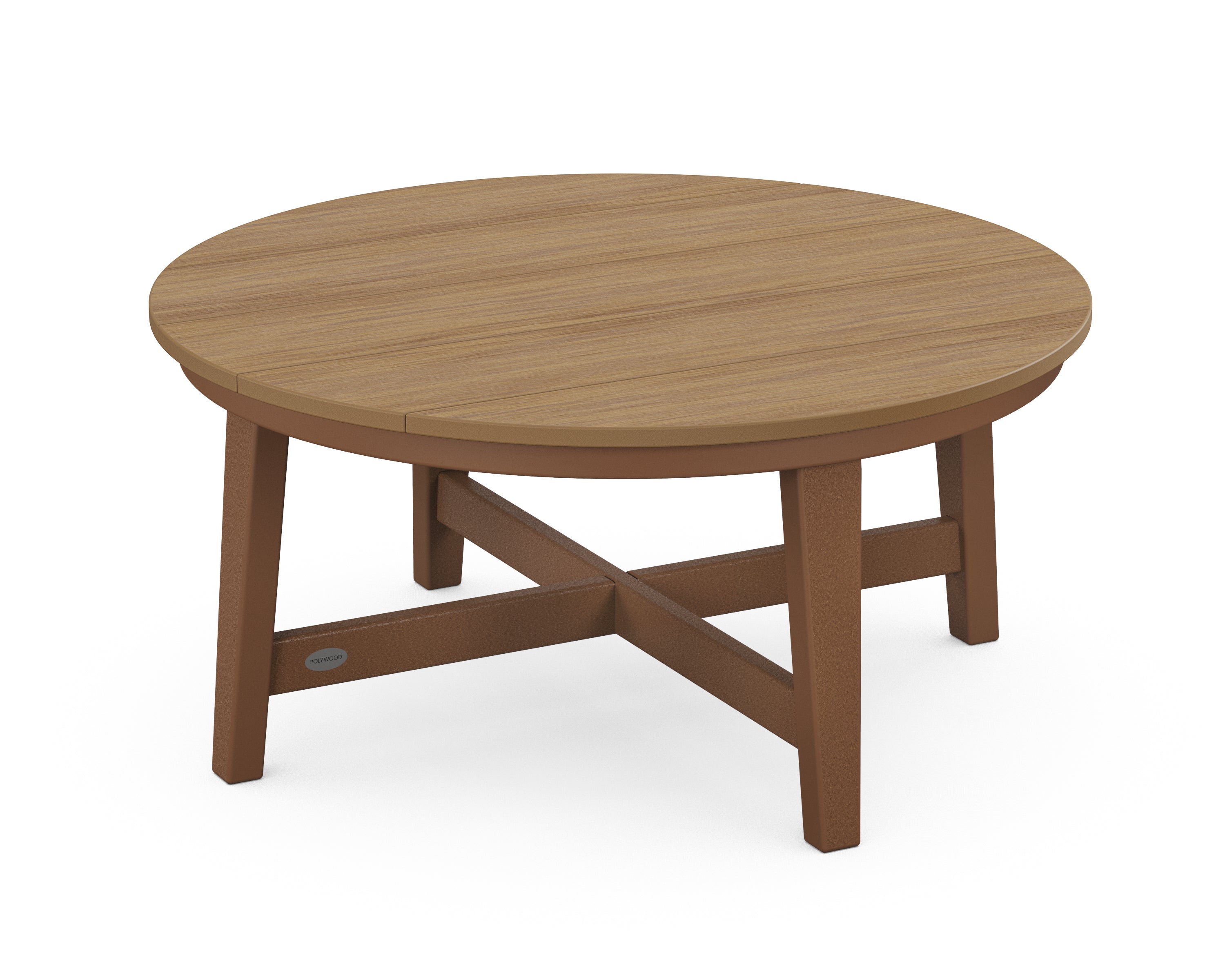 POLYWOOD® Newport 36" Round Coffee Table in Teak / Natural