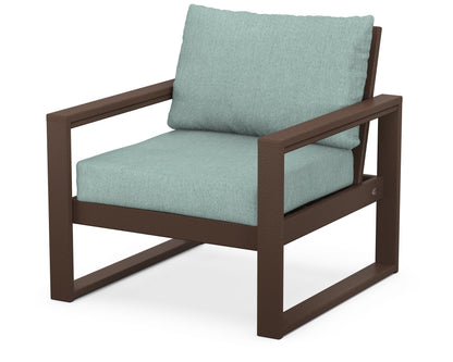 POLYWOOD® EDGE Club Chair in Mahogany / Glacier Spa