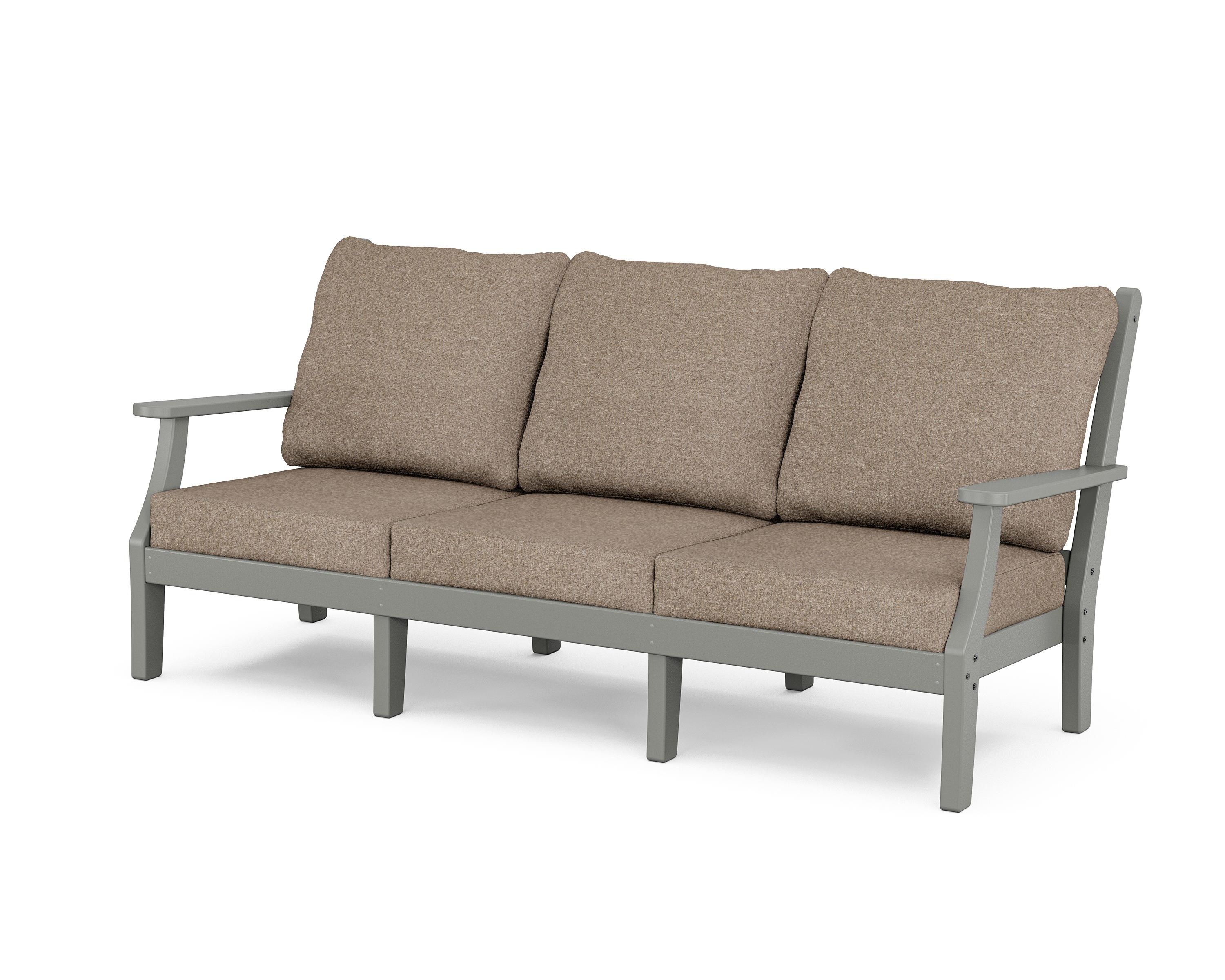 Country Living Wovendale Deep Seating Sofa in Slate Grey / Spiced Burlap