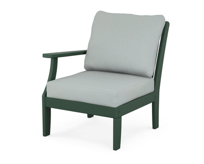 POLYWOOD® Braxton Modular Left Arm Chair in Green / Spa