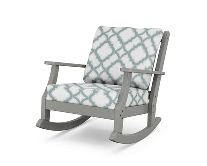 Country Living Wovendale Deep Seating Rocking Chair in Slate Grey / Trellis Glacier Spa