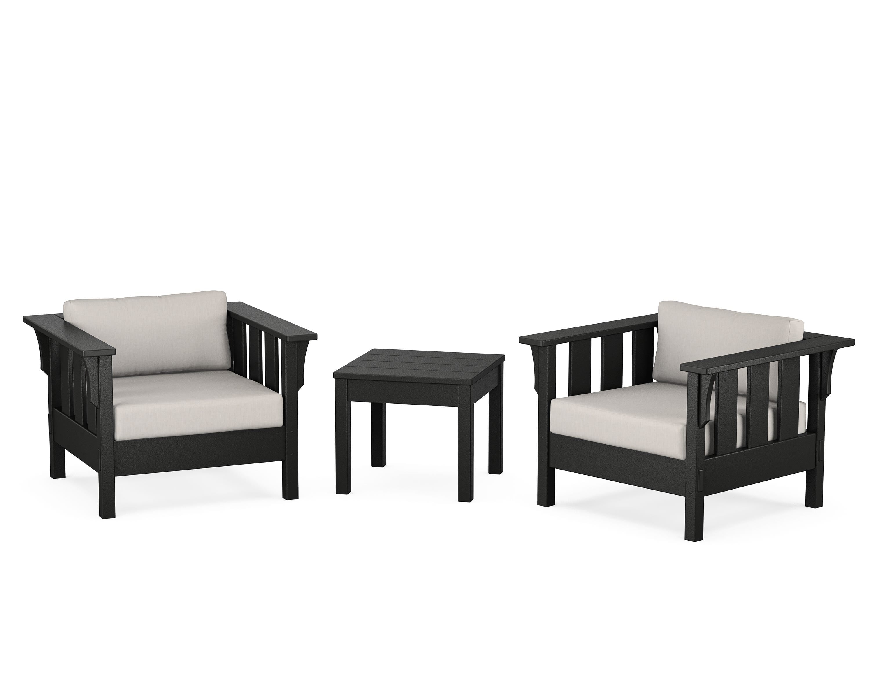 Martha Stewart by POLYWOOD® Acadia 3-Piece Deep Seating Set in Black / Cast Ash