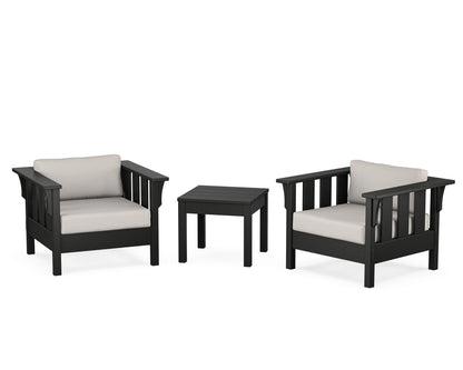 Martha Stewart by POLYWOOD® Acadia 3-Piece Deep Seating Set in Black / Cast Ash