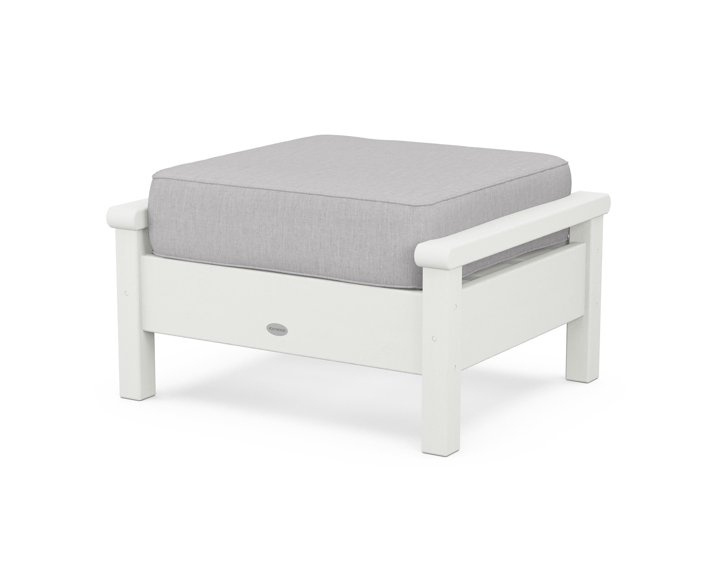POLYWOOD® Harbour Deep Seating Ottoman in Vintage White / Granite