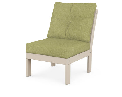 POLYWOOD® Vineyard Modular Armless Chair in Sand / Chartreuse Boucle