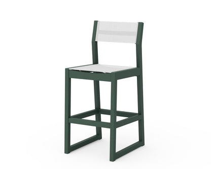 POLYWOOD® EDGE Sling Bar Side Chair in Green / White Sling