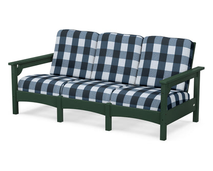POLYWOOD® Club Sofa in Green / Buffalo Plaid Marine Indigo