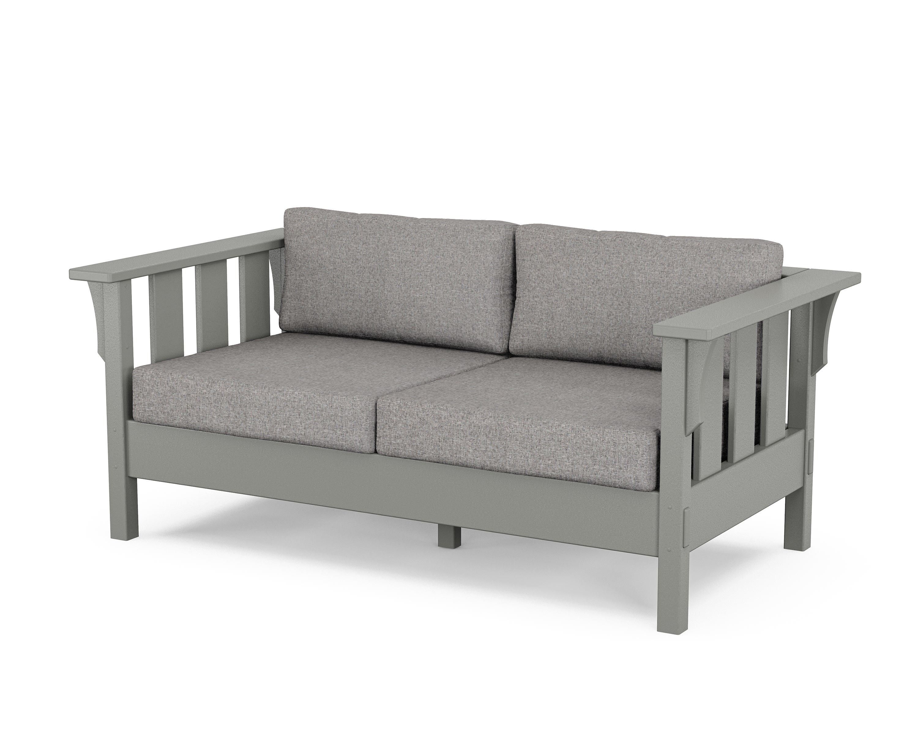 Martha Stewart by POLYWOOD® Acadia Deep Seating Loveseat in Slate Grey / Grey Mist
