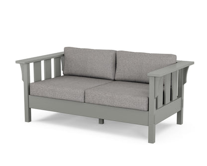 Martha Stewart by POLYWOOD® Acadia Deep Seating Loveseat in Slate Grey / Grey Mist