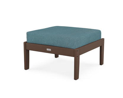 Country Living Cottage Deep Seating Ottoman in Mahogany / Ocean Teal