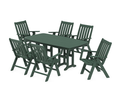 POLYWOOD® Vineyard Folding Chair 7-Piece Dining Set in Green