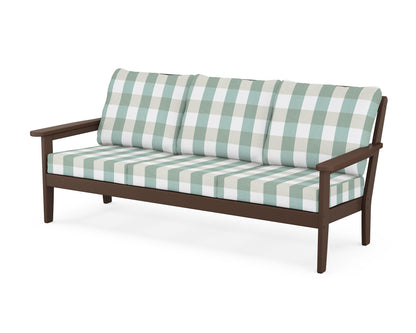 Country Living Cottage Deep Seating Sofa in Mahogany / Buffalo Plaid Glacier Spa