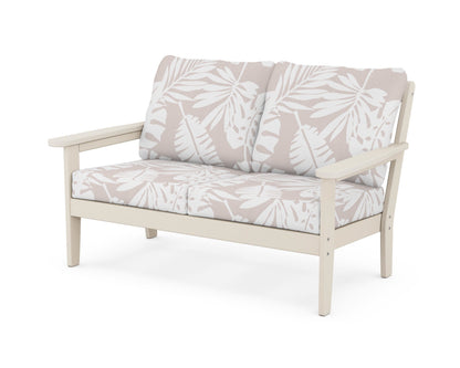 Country Living Cottage Deep Seating Loveseat in Sand / Leaf Dune Burlap