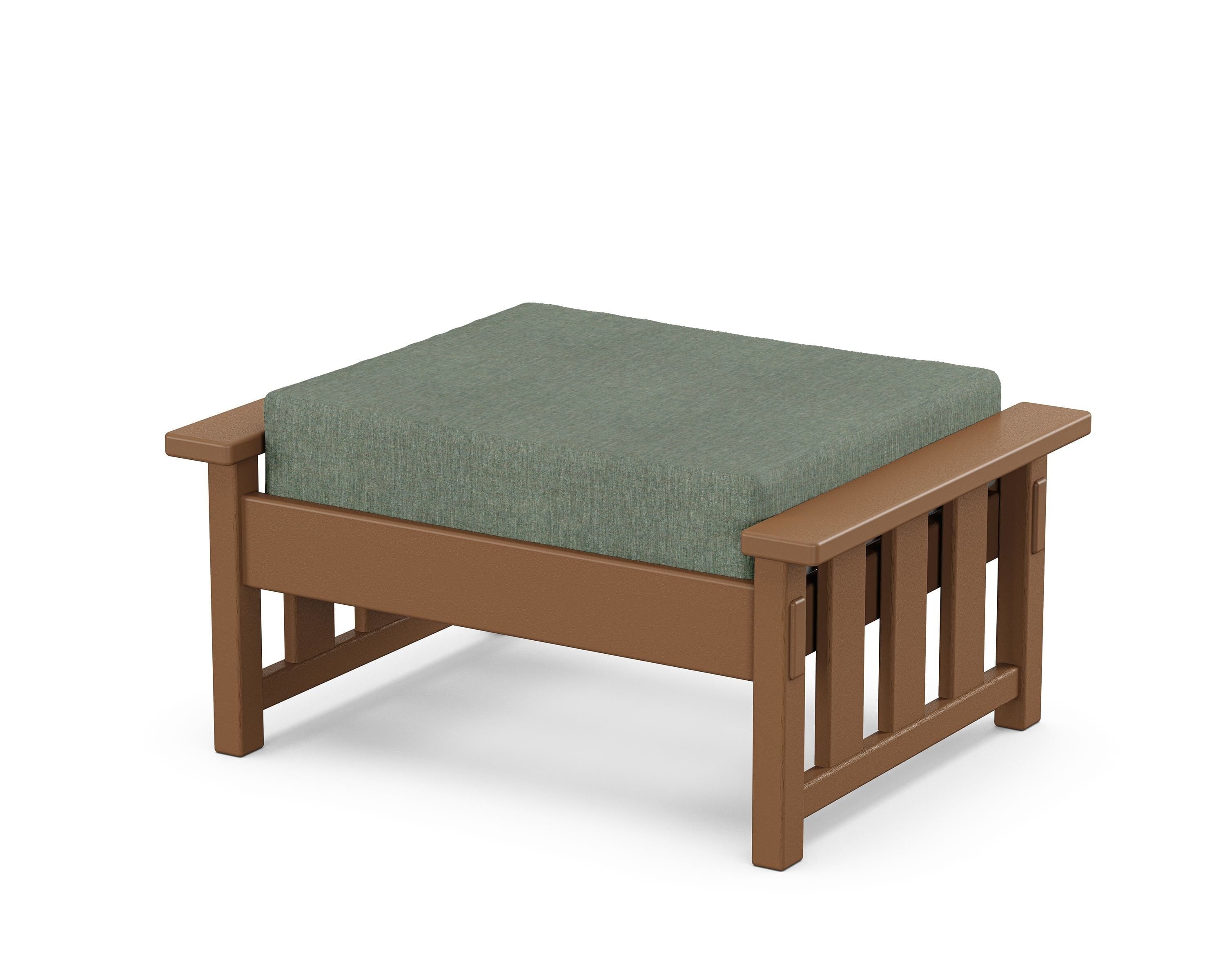 Martha Stewart by POLYWOOD® Acadia Deep Seating Ottoman in Teak / Cast Sage