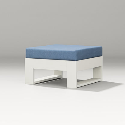 PW Designer Series Latitude Lounge Ottoman in Vintage White / Sky Blue