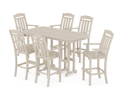 Country Living Cottage Arm Chair 7-Piece Bar Set in Sand