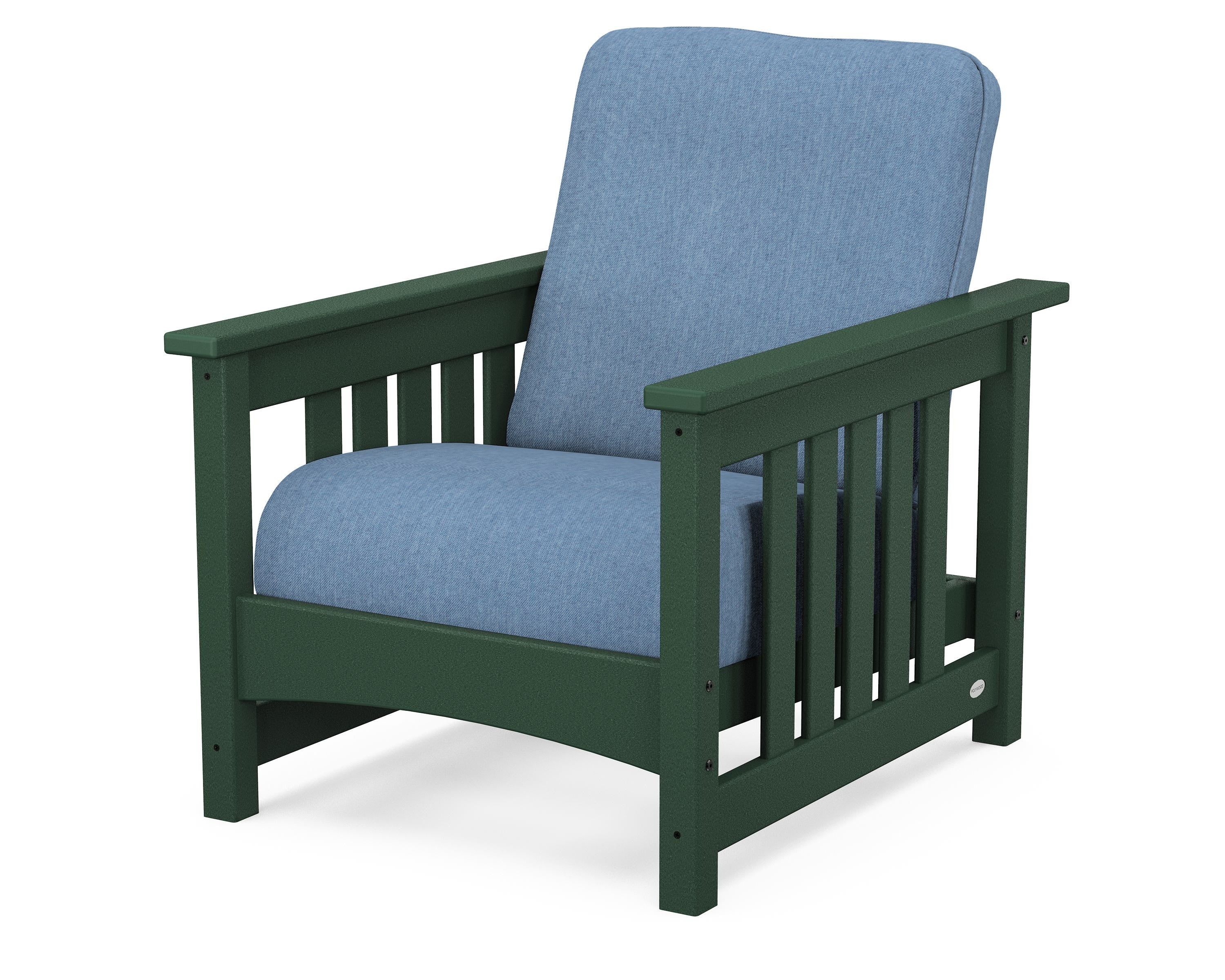 POLYWOOD® Club Mission Chair in Green / Sky Blue