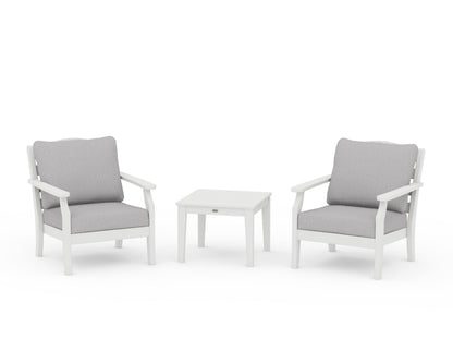 Draper James™ by  POLYWOOD® Savannah 3-Piece Deep Seating Set in Vintage White / Granite