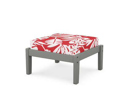 Unbranded Deep Seating Ottoman in Slate Grey / Leaf Crimson