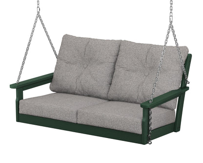 POLYWOOD® Vineyard Deep Seating Swing in Green / Grey Mist