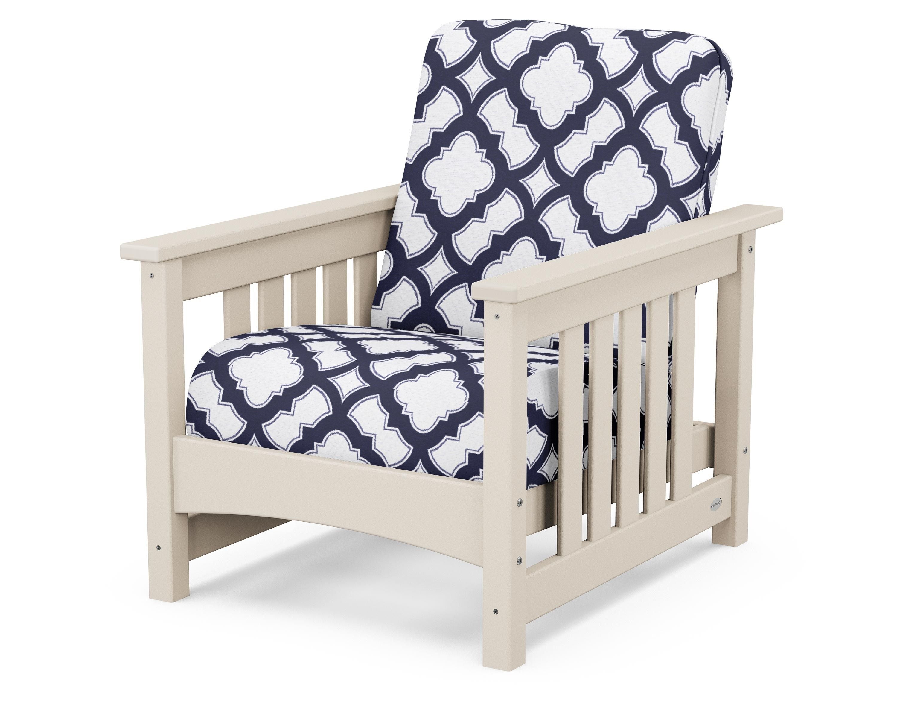 POLYWOOD® Club Mission Chair in Sand / Trellis Navy
