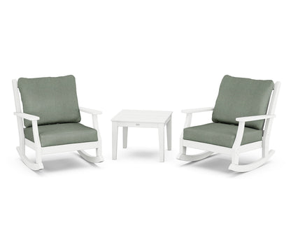 Country Living Wovendale 3-Piece Deep Seating Rocker Set in White / Cast Sage