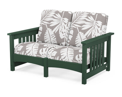 POLYWOOD® Club Mission Loveseat in Green / Leaf Grey Mist