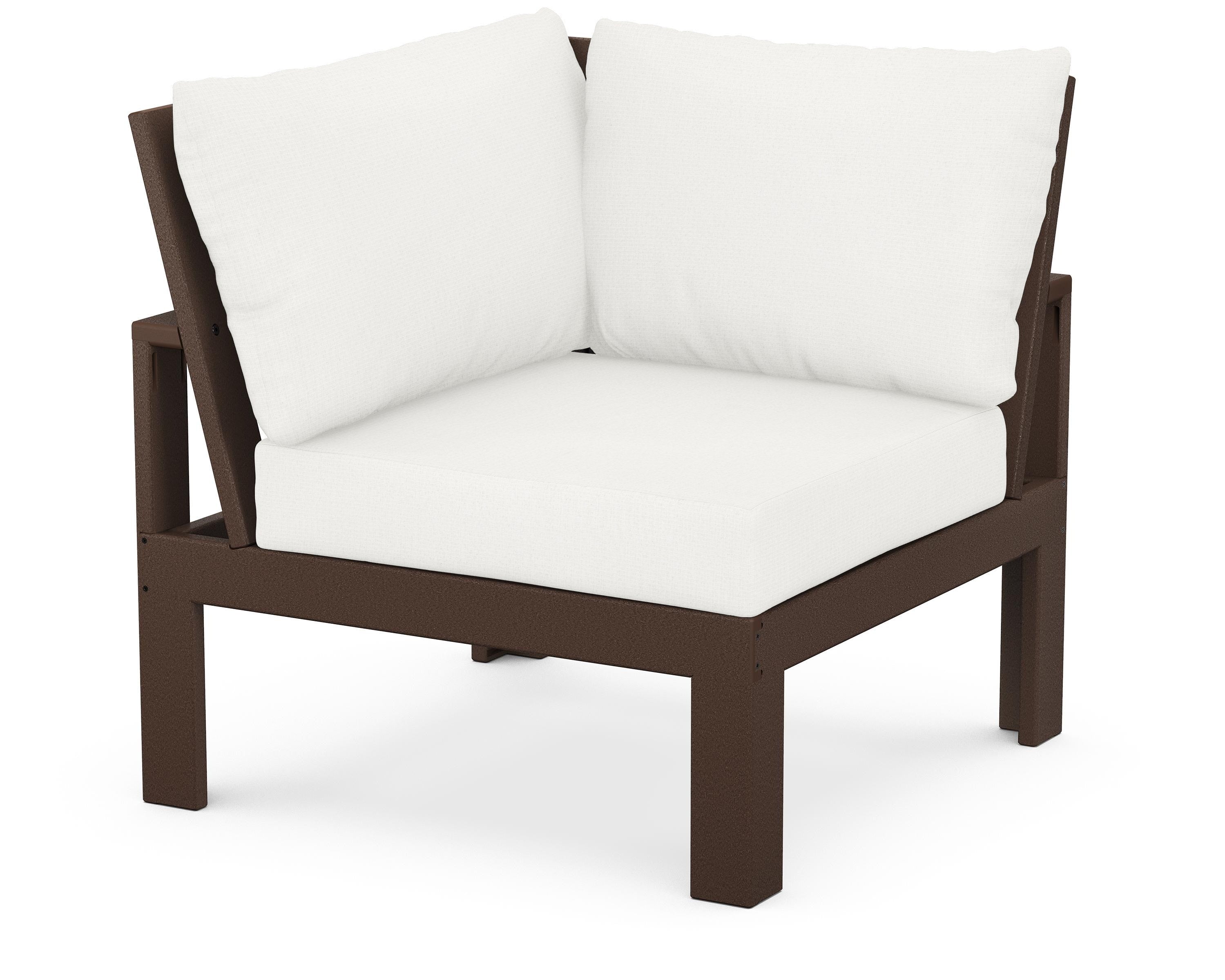 Unbranded Modular Corner Chair in Mahogany / Natural Linen