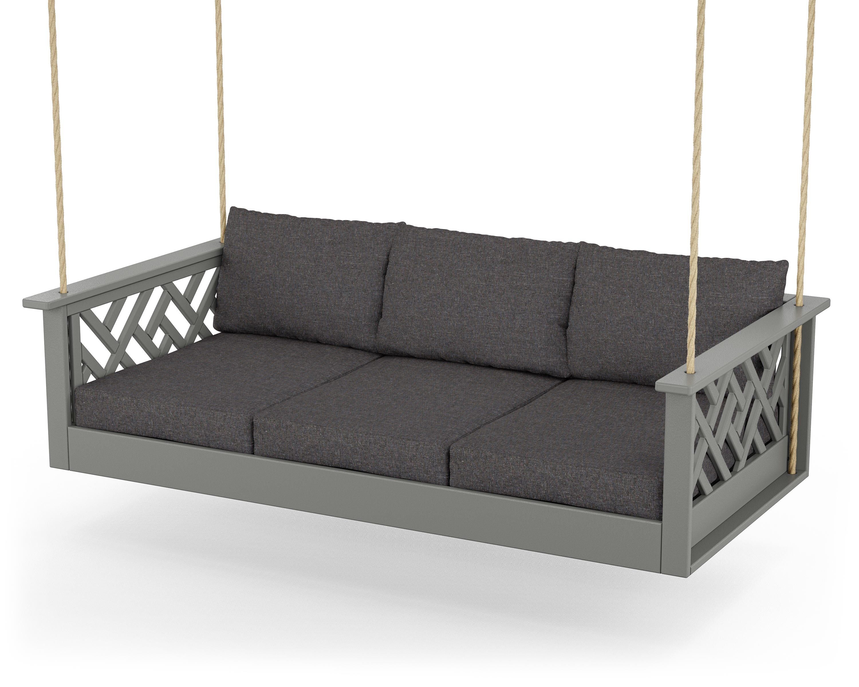 POLYWOOD® Chippendale Daybed Swing in Slate Grey / Ash Charcoal