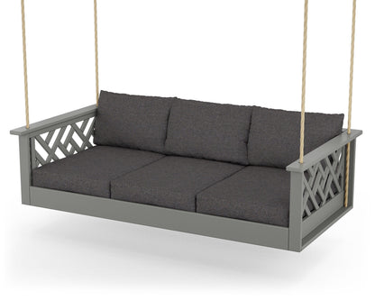 POLYWOOD® Chippendale Daybed Swing in Slate Grey / Ash Charcoal
