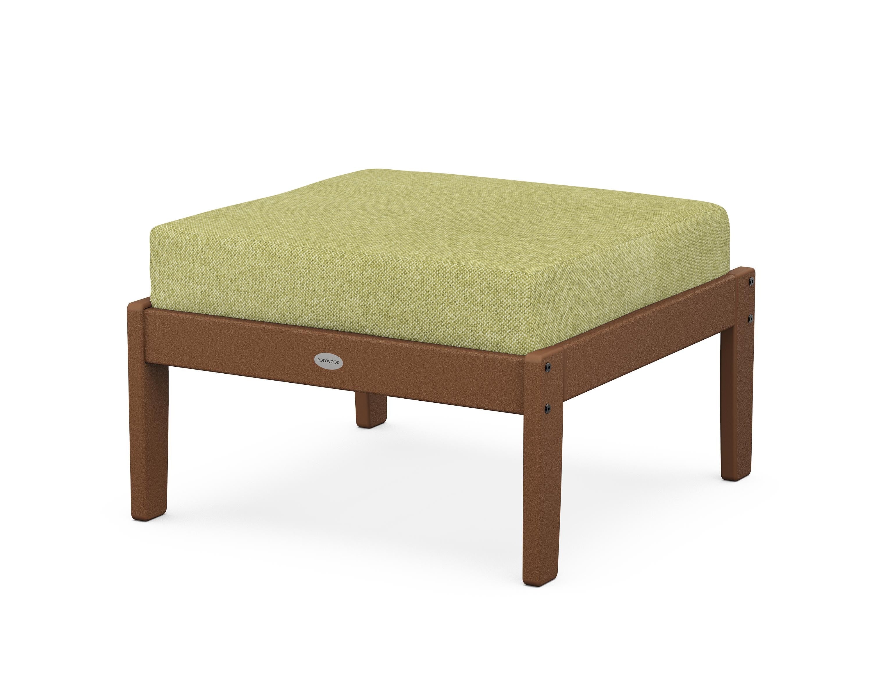 POLYWOOD® Braxton Deep Seating Ottoman in Teak / Chartreuse Boucle