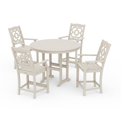 Chinoiserie 5-Piece Round Farmhouse Counter Set