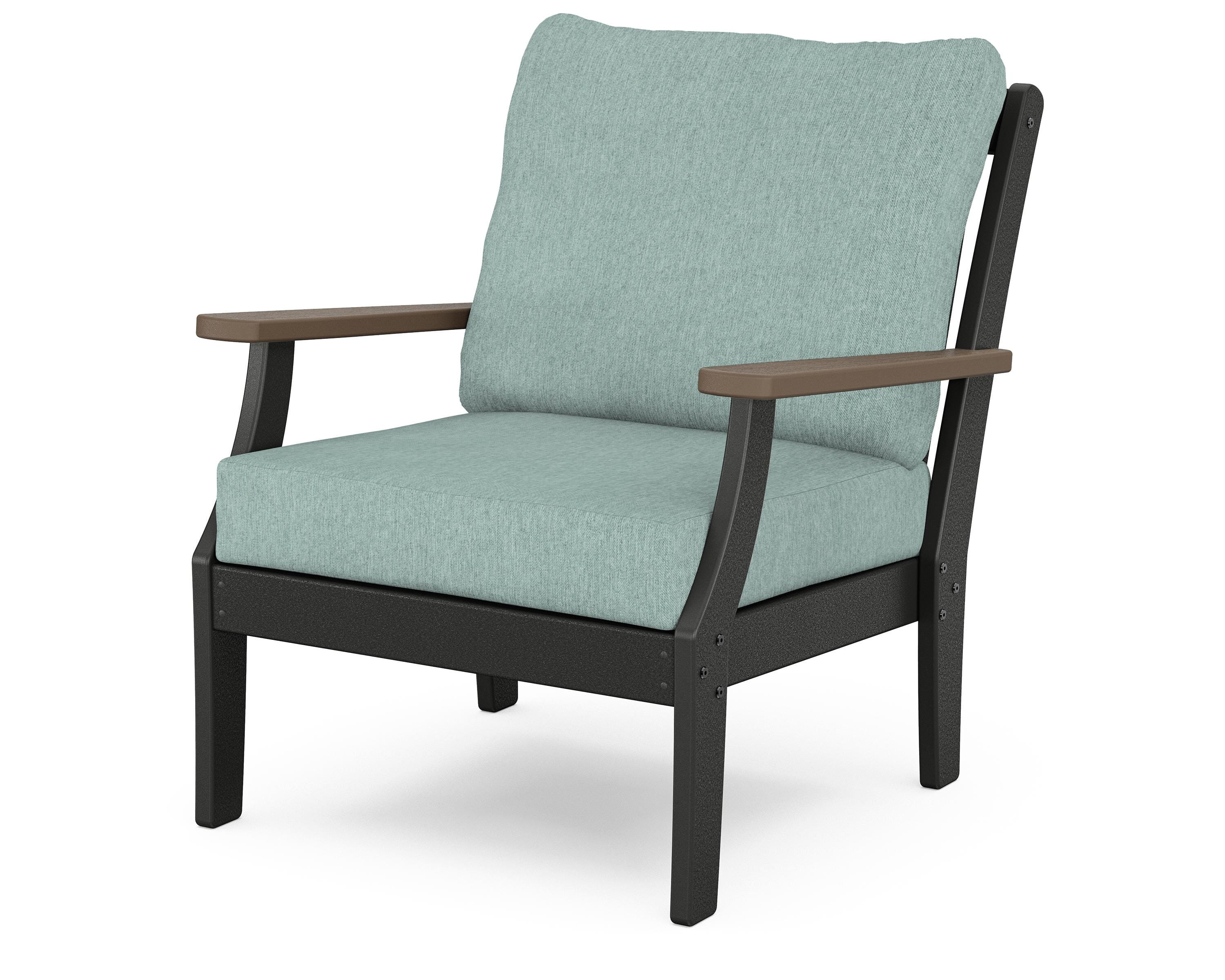 POLYWOOD® Braxton Deep Seating Chair in Black / Kona / Glacier Spa
