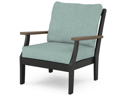 POLYWOOD® Braxton Deep Seating Chair in Black / Kona / Glacier Spa