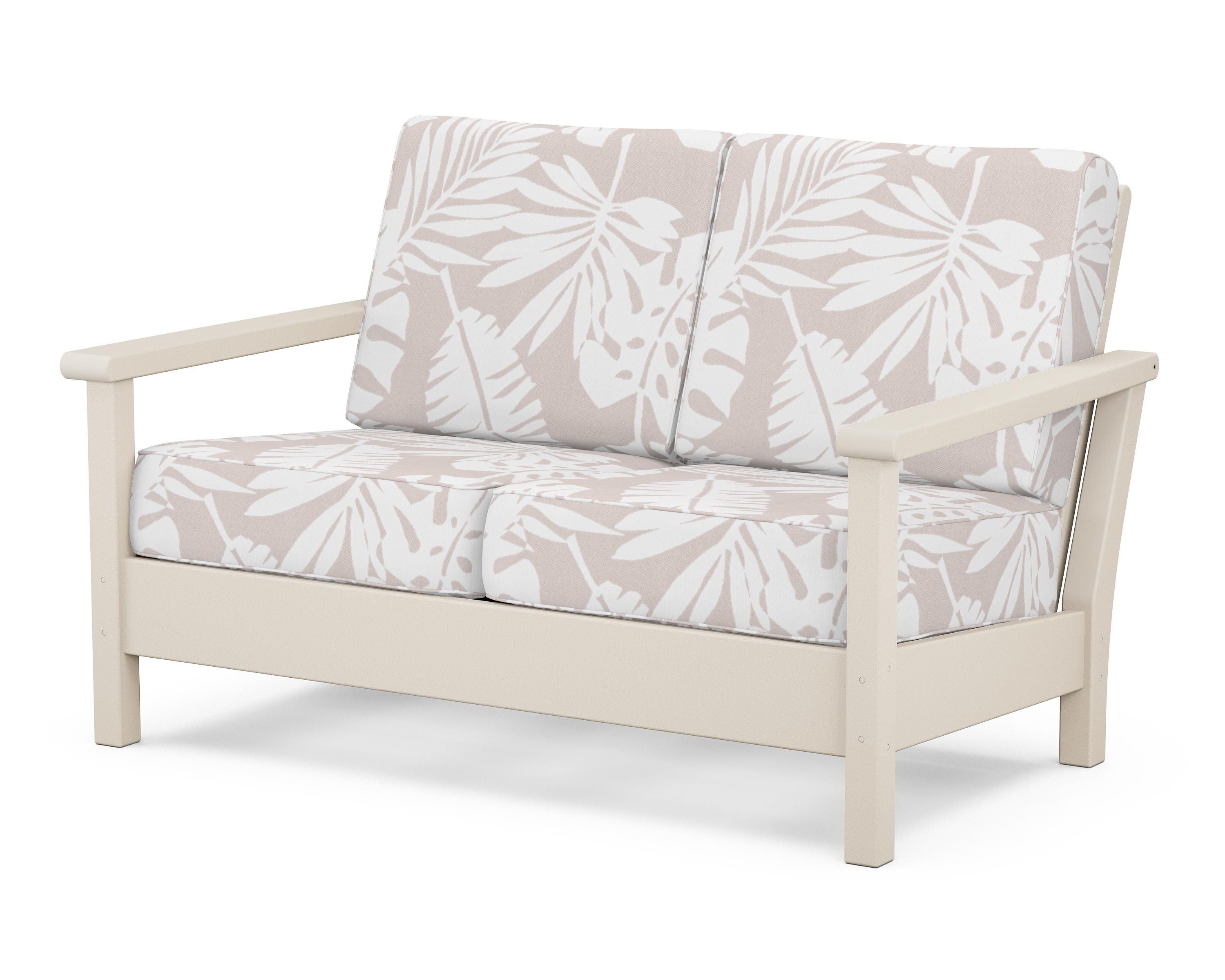 POLYWOOD® Harbour Deep Seating Loveseat in Sand / Leaf Dune Burlap