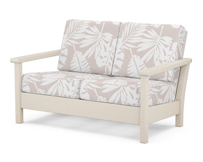 POLYWOOD® Harbour Deep Seating Loveseat in Sand / Leaf Dune Burlap