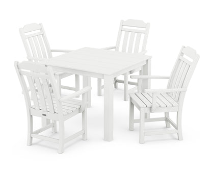Country Living Cottage 5-Piece Parsons Dining Set in White