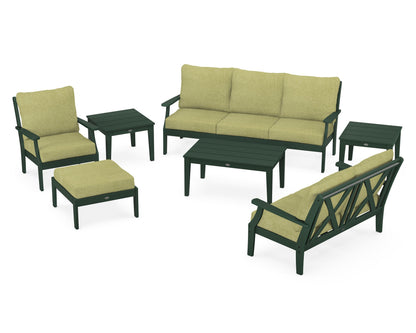POLYWOOD® Braxton 7-Piece Deep Seating Set in Green / Chartreuse Boucle