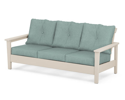 POLYWOOD® Prescott Deep Seating Sofa in Sand / Glacier Spa