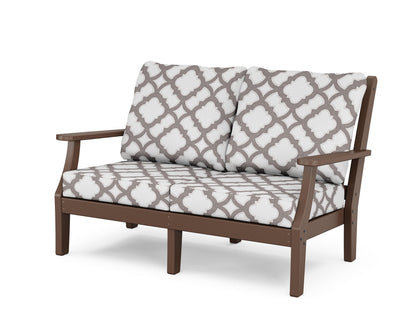 Country Living Wovendale Deep Seating Loveseat in Mahogany / Trellis Grey Mist