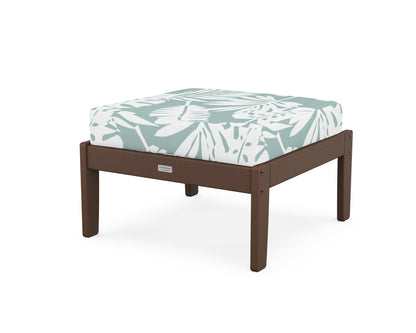 Country Living Cottage Deep Seating Ottoman in Mahogany / Leaf Glacier Spa